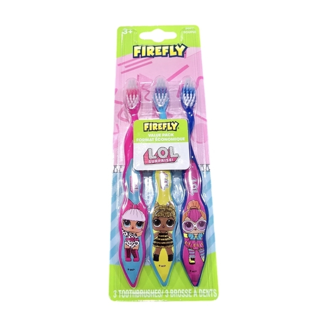 3 Soft Toothbrushes lol surprise Firefly value Pack